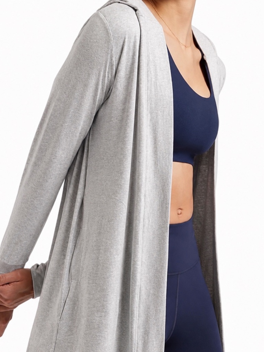 Athleta Heather Gray Hooded Pullover